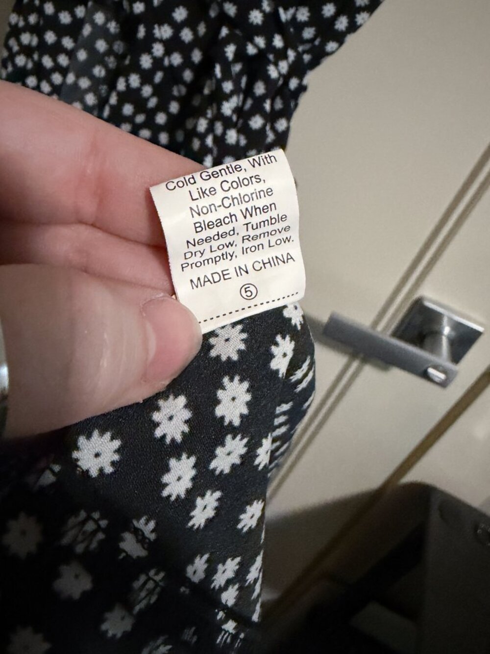 0X/1X Black & White Micro Floral Print Wrap Midi Dress - V-Neck + Split Sleeves - Picture 10 of 13